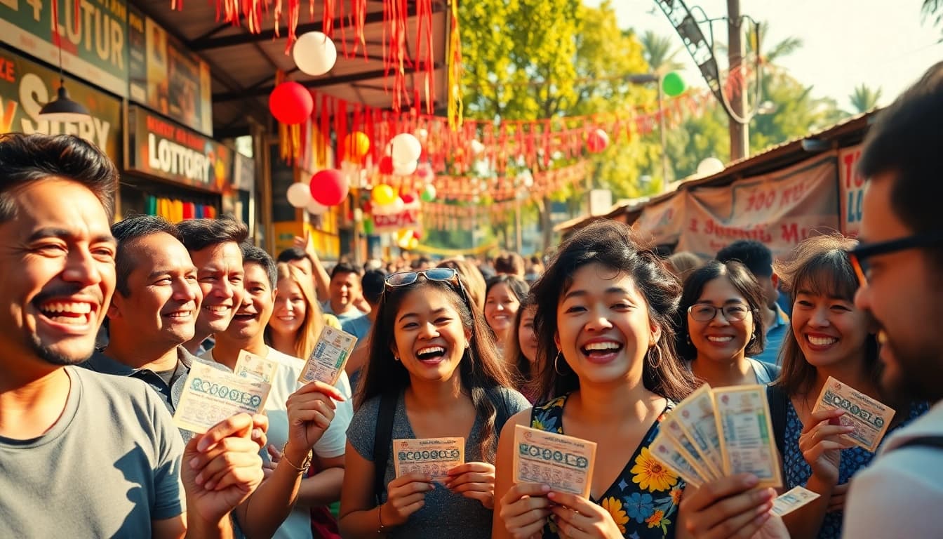 Partisipasi dalam togel resmi di pasar yang ramai dengan senyum penuh harapan.