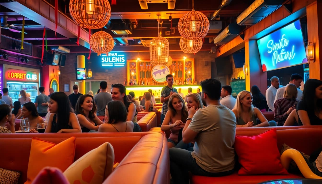 Experience the lively atmosphere of a Social club Lloret de Mar with friends enjoying refreshments.