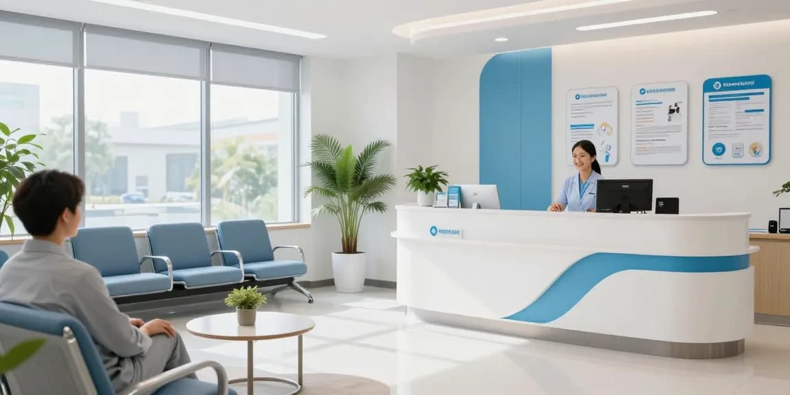 Self-employed health insurance options available in a modern health clinic environment, showcasing patient care, medical services, and compassionate healthcare providers.