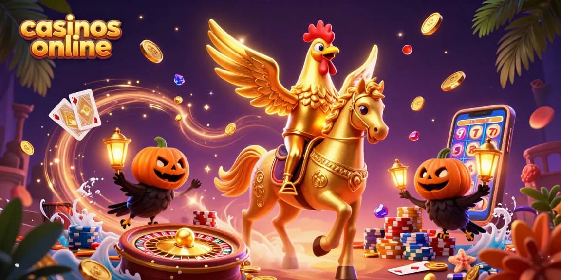 Disfruta de los casinos online con un emocionante escenario lleno de oro y juegos de azar.