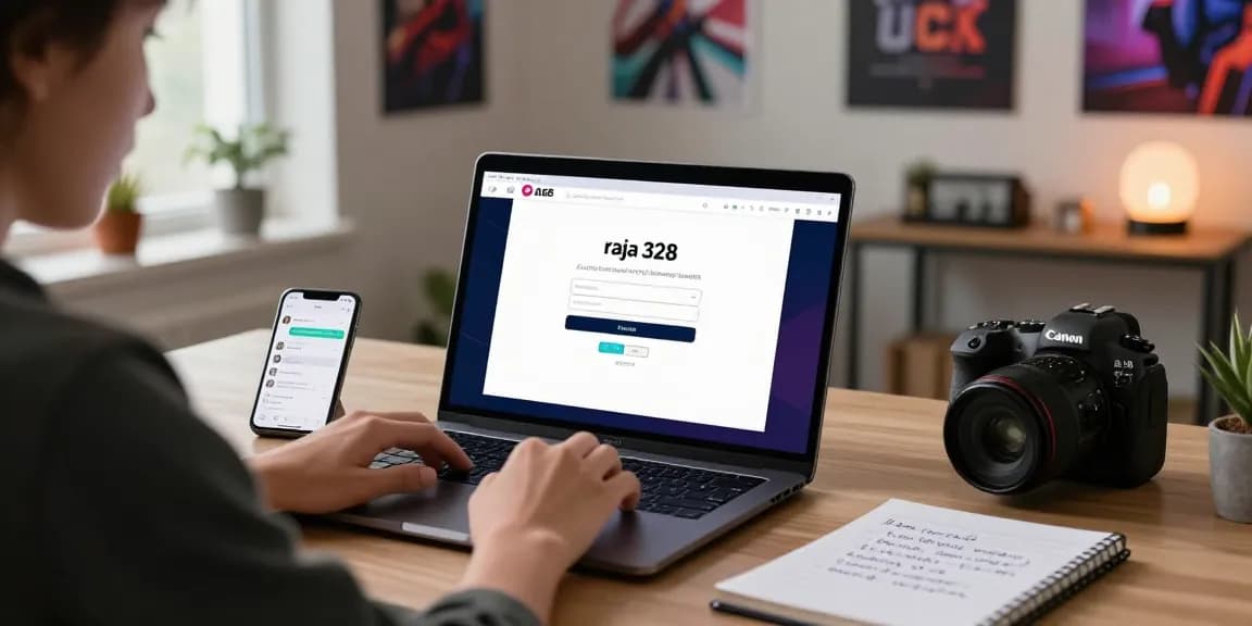 Raja 328 user recovering password with support tools in a cozy home office.