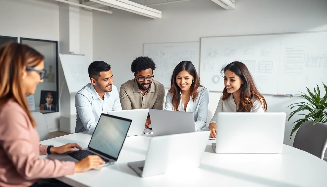 Hereford Website Designers collaborating in a modern office to create unique digital experiences.