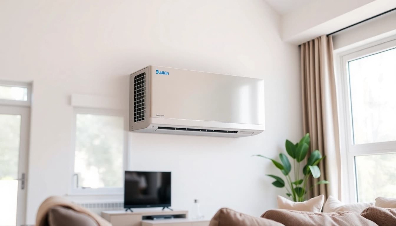 Install a Daikin mini split AC for optimal cooling in your stylish living room.