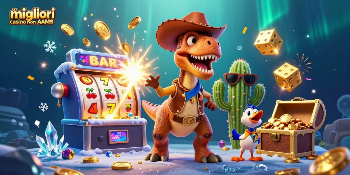 Scopri i migliori casino non AAMS mentre il T-Rex gioca alle slot con premi fulminei