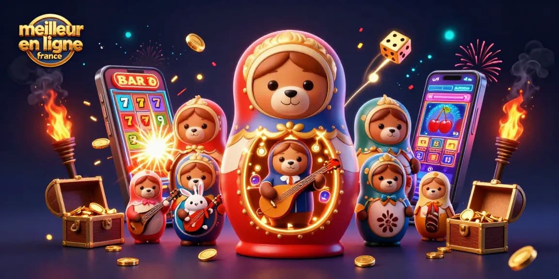 Explorez le meilleur casino en ligne France avec des ours des Matryoshkas et des éléments de jeu fascinants.