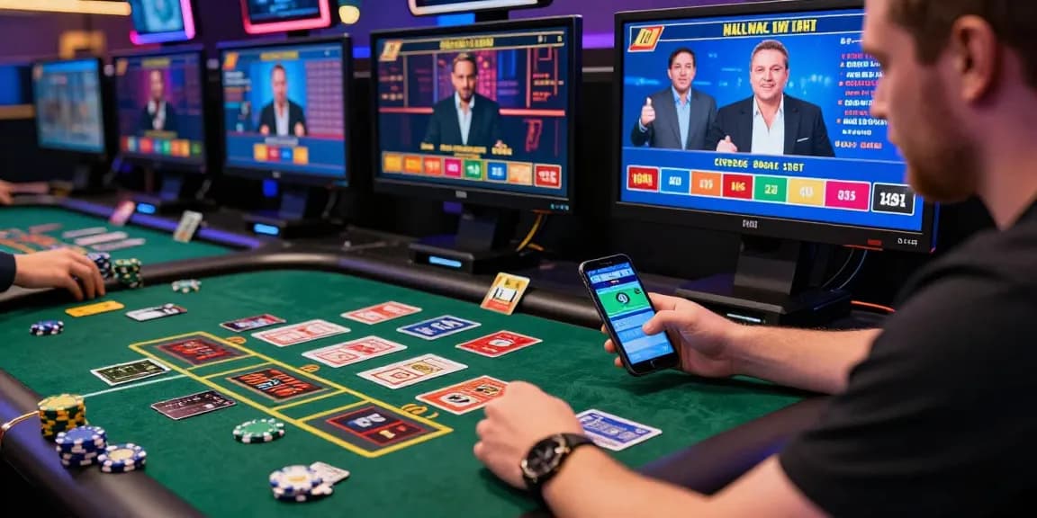 Exciting credit card casinos for UK players showcasing modern online gaming experience with vibrant lights and dynamic action.