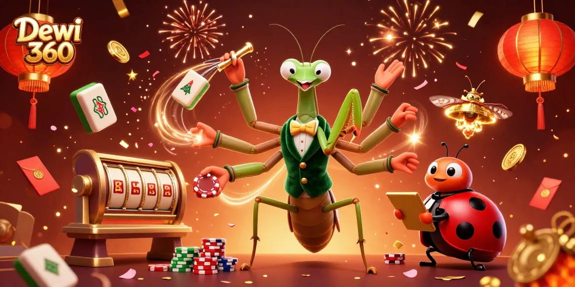 Dewi 360 menampilkan karakter kasino yang bersenang-senang saat menang di permainan slot