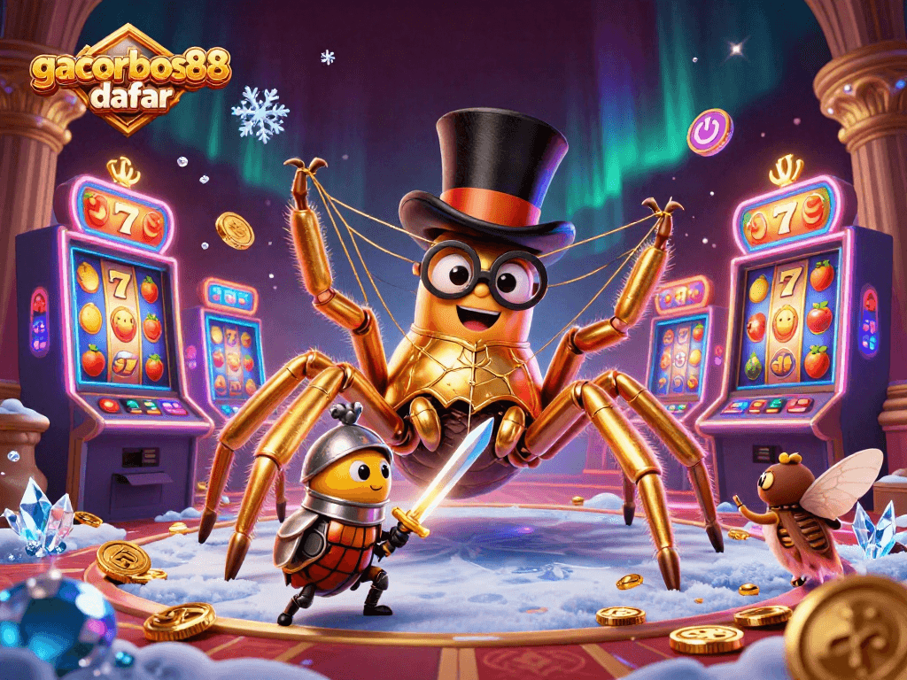 Join gacorbos88 daftar for vibrant slot gaming excitement featuring golden characters and jackpots.