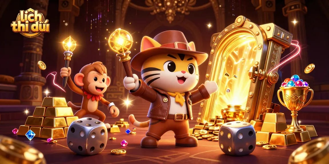 Watch the lịch thi đấu for football matches transform with exciting games and casino elements in a vibrant scene.