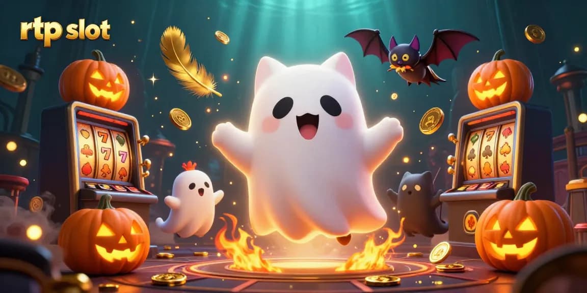 Engage with the rtp slot adventure featuring a friendly ghost cat in a haunted casino scene.