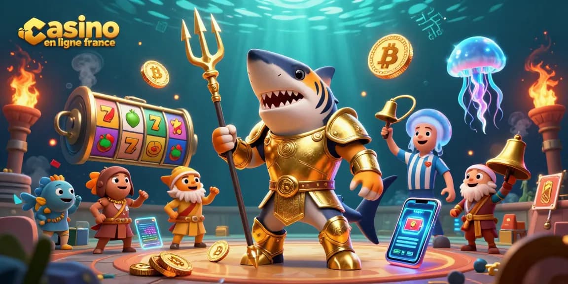 Jouez aux jeux de casino en ligne en France avec notre illustration dynamique et colorée.