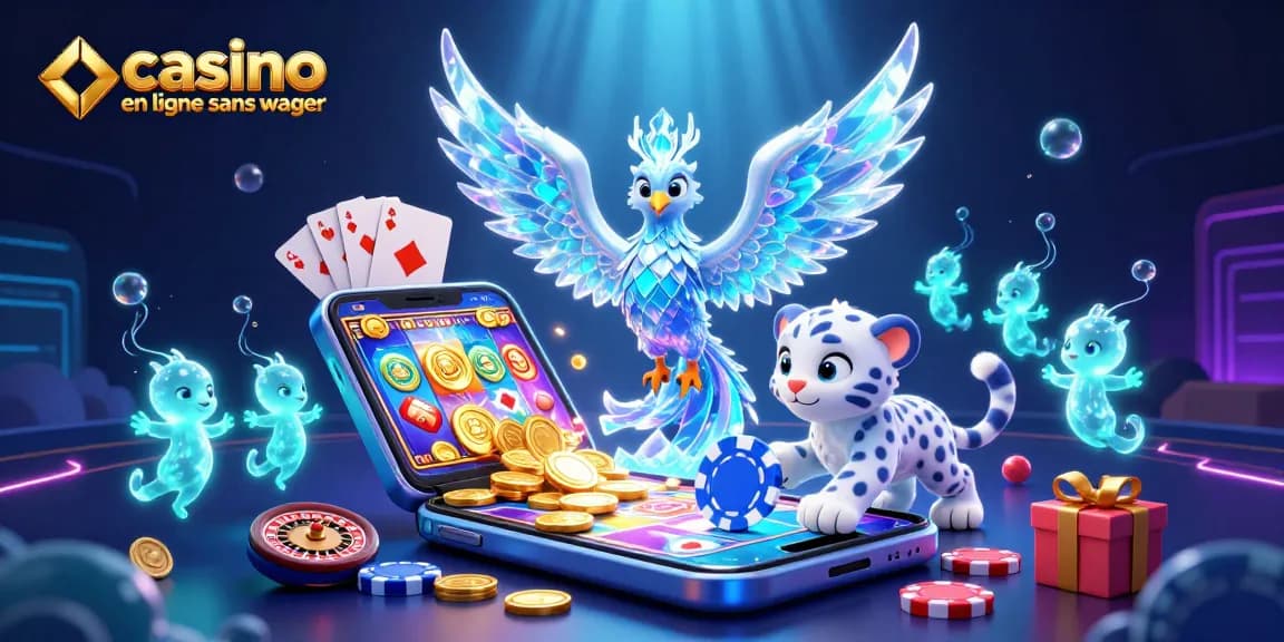Expérimentez le casino en ligne sans wager avec des éléments visuels captivants et un phoenix de glace.