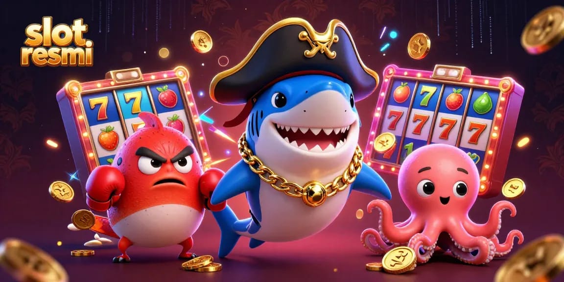 Spin and win at slot resmi with vibrant 3D cartoon characters enjoying the game!