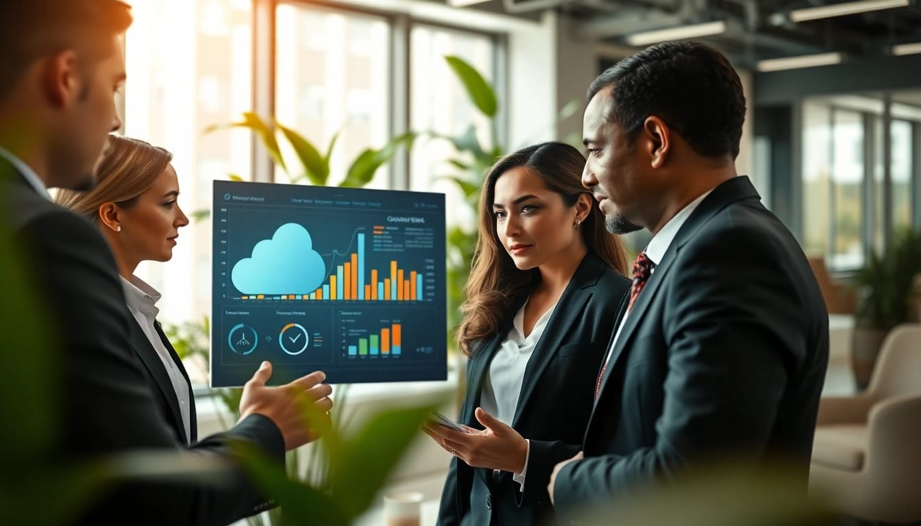 Showcase of CloudWalk Technology in a modern office with a collaborative business team.