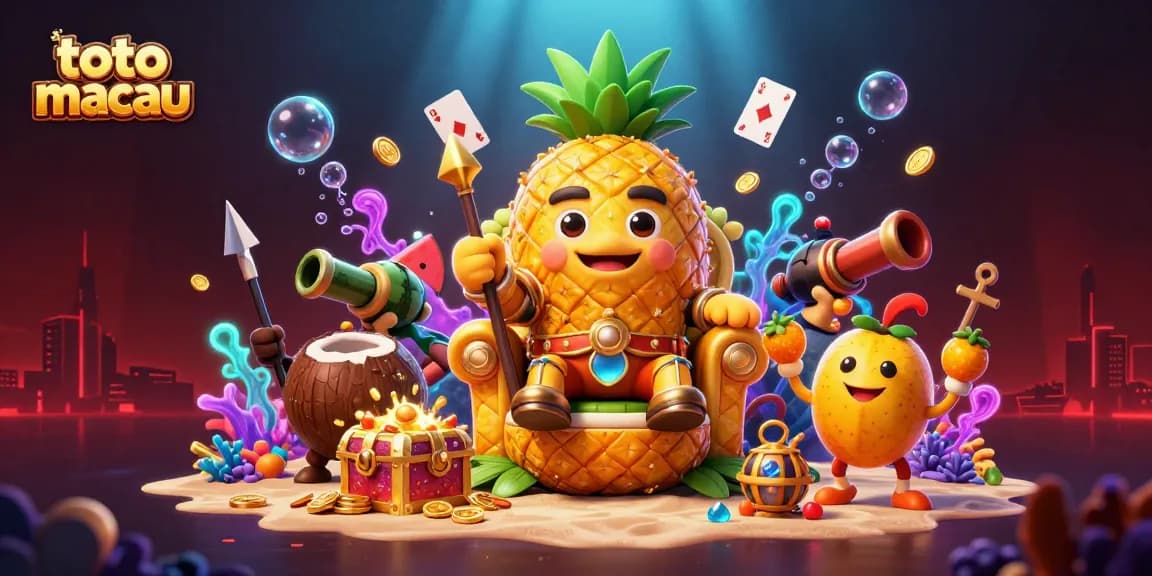 Experience thrilling gameplay at toto macau with the vibrant casino scene featuring a pineapple king and treasure-filled underwater.