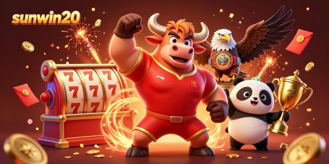 Experience thrilling victories at sunwin20 with vibrant casino characters and festive elements.