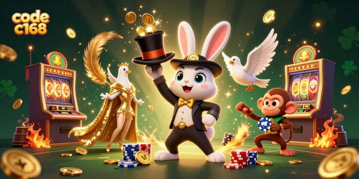 Experience thrilling moments with the magical code c168 casino, featuring shining coins and animated characters.