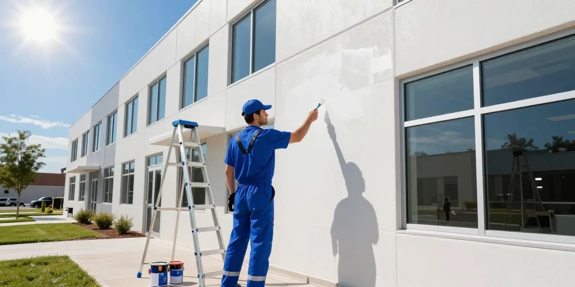 Professional commercial painters Polk County IA revitalizing business with fresh paint.