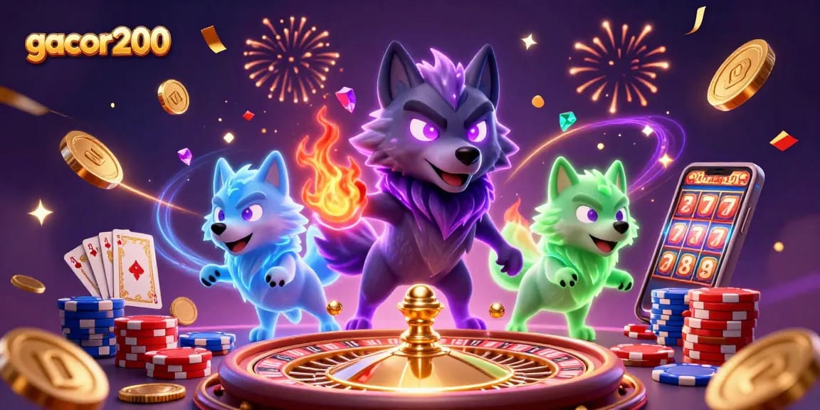 Experience the excitement of gacor200 with vibrant 3D casino elements and ghostly characters.