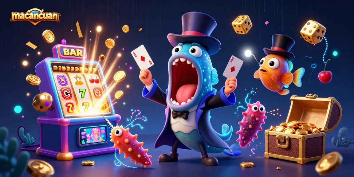 Permainan slot macancuan semakin menarik dengan ikan gulper dan efek jackpot yang menakjubkan.