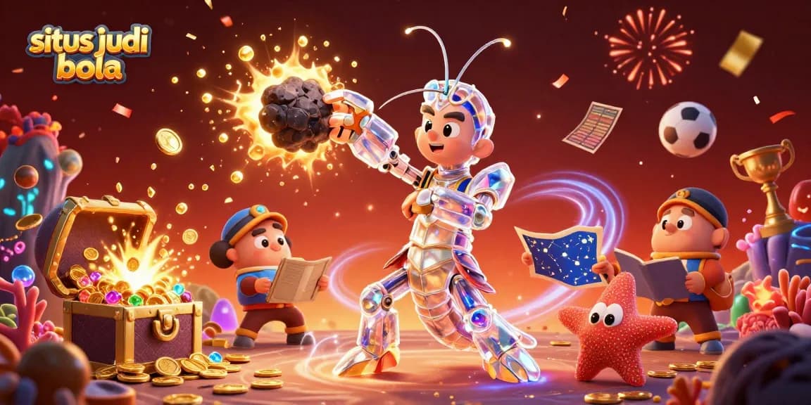 Engage in thrilling situs judi bola action with a colorful explosion of sports elements and gems