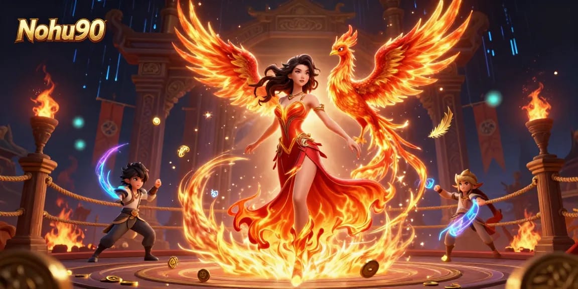 Nohu90 immerses players in a thrilling casino atmosphere with vibrant 3D characters and dynamic elements.