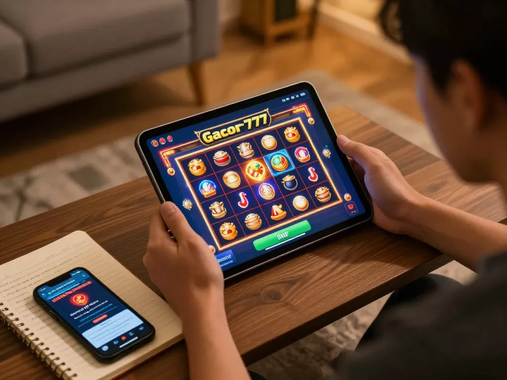 Experience the excitement of slot gacor 777 with immersive tablet gameplay and strategic planning.