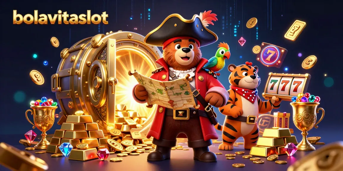 Experience gambling adventures with bolavitaslot in a vibrant pirate-themed treasure scene.