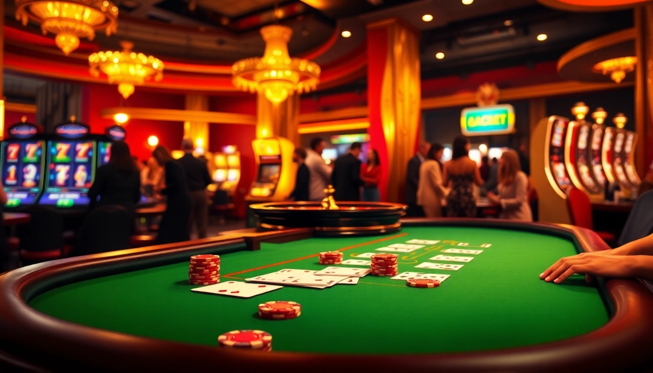 Experience thrilling gameplay at https://saobet.website/, with exciting poker and roulette actions in a luxurious casino.