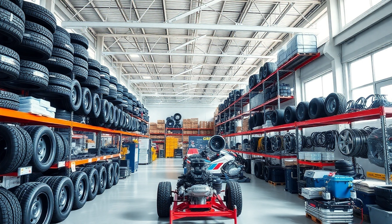 Browse quality parts at https://factoryoemsupply.com/ with a vibrant automotive warehouse backdrop.