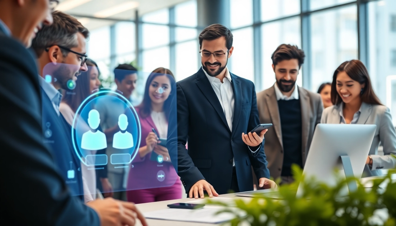Collaborative workspace illustrating the concept of enterprise assistant software enhancing teamwork and productivity.