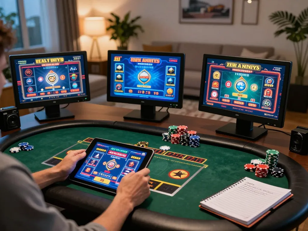 Engaging gameplay at TG88 featuring a player strategizing with a tablet in a cozy home setting