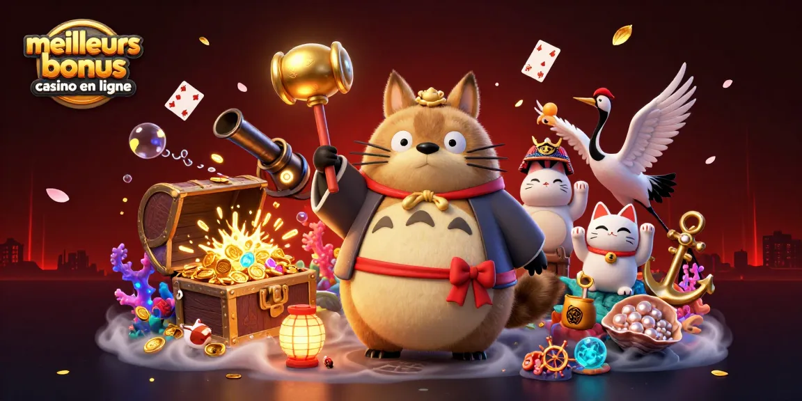 Explorez les meilleurs bonus casino en ligne avec des personnages colorés et des éléments de jeu dynamiques.