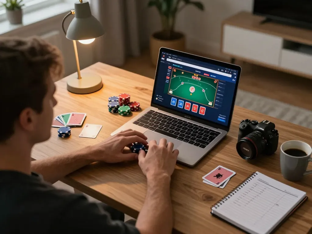 pemain hotelleonardvinci terlibat dalam strategi permainan poker online yang bertanggung jawab di setup rumah yang nyaman