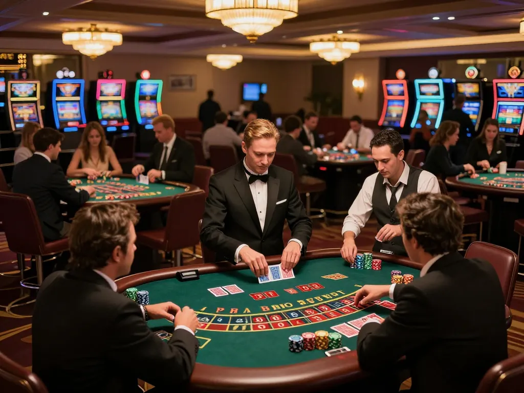 SC88 OKVIP players enjoying high-stakes gameplay at a vibrant casino floor filled with excitement.