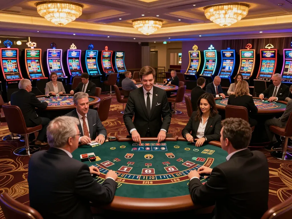 Experience the excitement of cm88 bookmaker with players engaging at stylish casino tables.