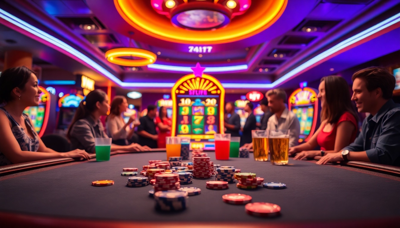 Players engage with the popular rtp slot gacor machine in a lively casino atmosphere.