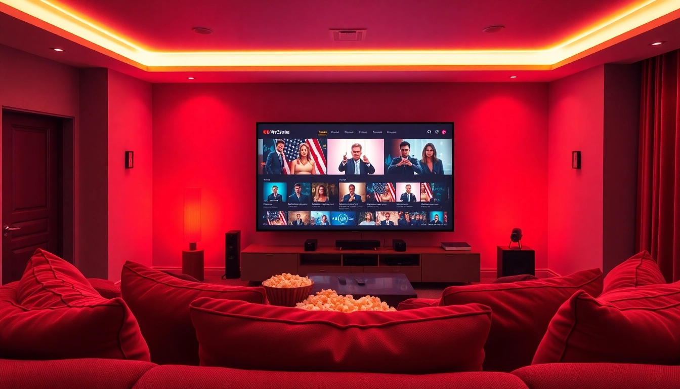 Watch the latest web series online in a modern home theater setup with cozy ambiance.