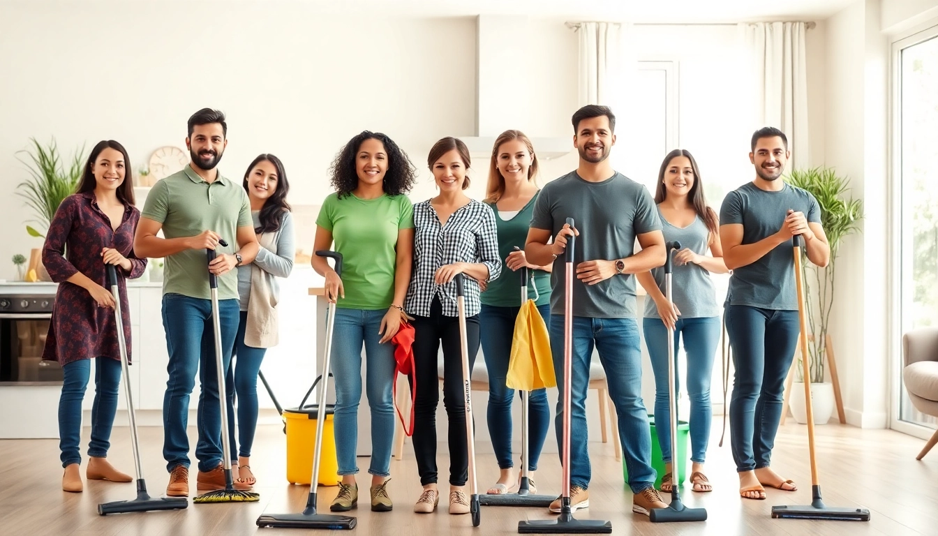 Cleaning services near me - Professional team actively cleaning a modern home environment.