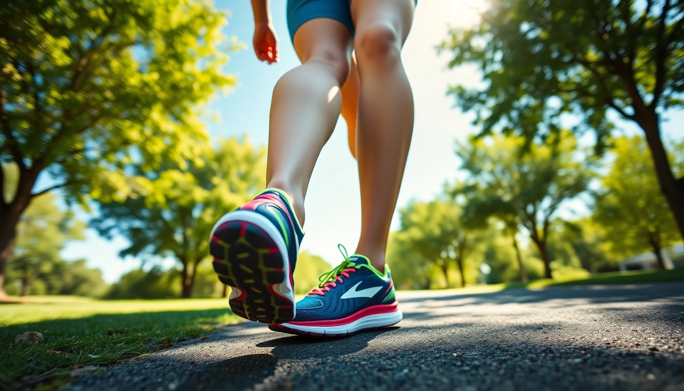 Corredora con zapatillas brooks glycerin mujer en movimiento y ambiente natural.