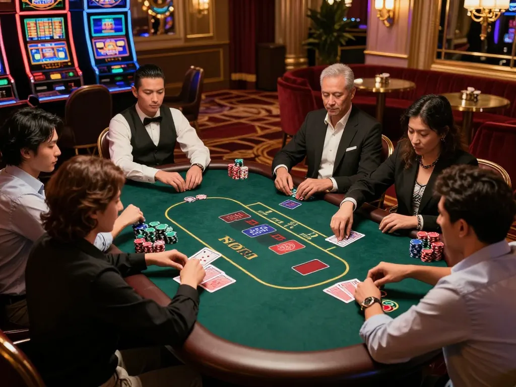 Join the excitement at CM88 COM poker table with players engaged in strategic gameplay.