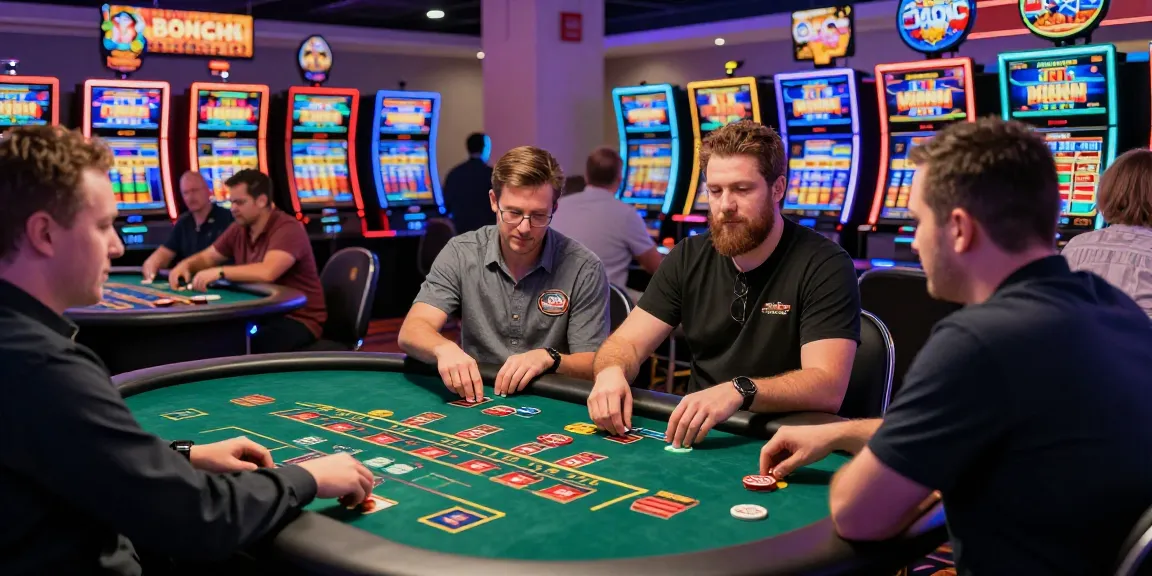 Exciting gaming experience at Britsino credit card casino at https://iis.org.uk with players engaged at blackjack table.