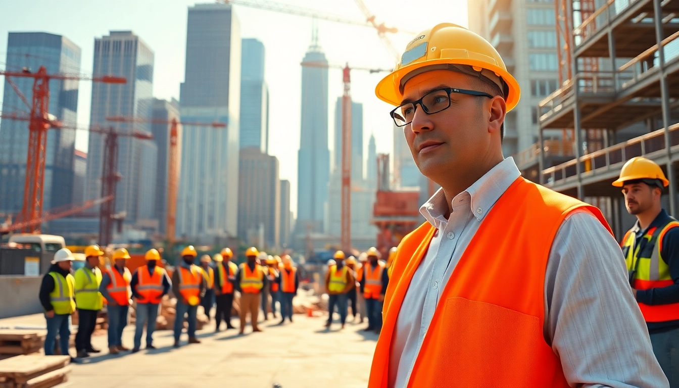 Dynamic New York Construction Manager leading a team on-site in New York City