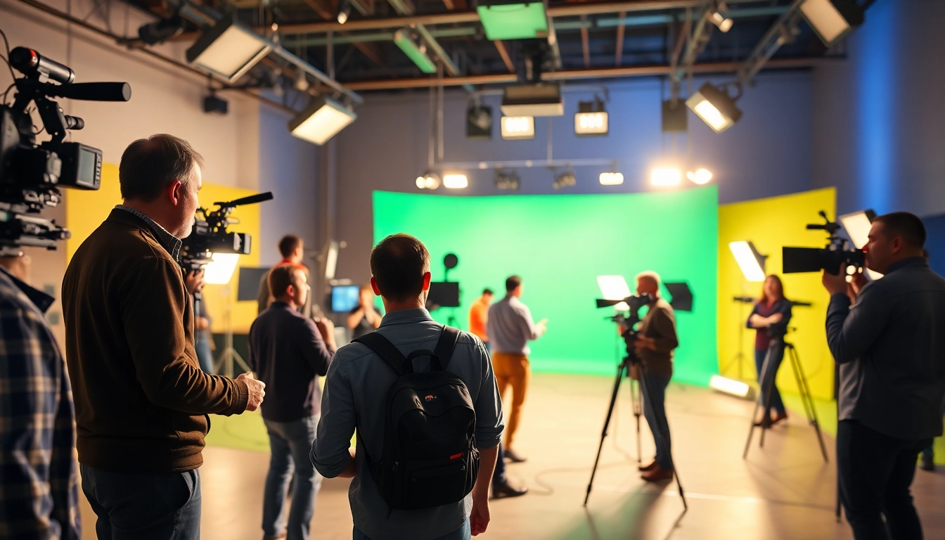 Video Production Company Phoenix team on set, creating engaging content with cameras and equipment.