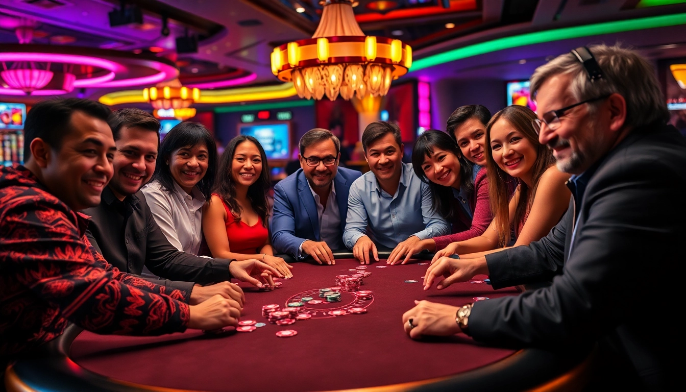 No deposit bonuses attract players in an exciting casino setting with vibrant lighting and poker action.