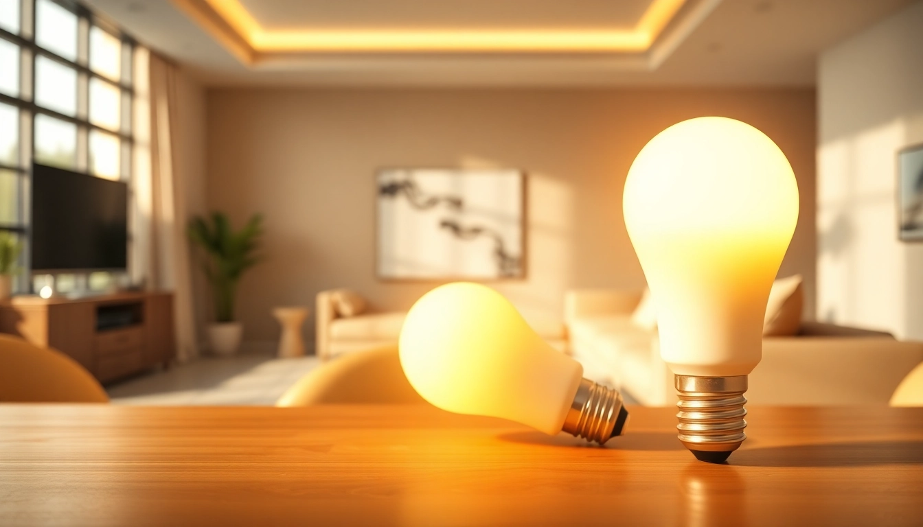 Showcasing led a19 light bulbs in a stylish interior, highlighting their bright illumination and modern design.
