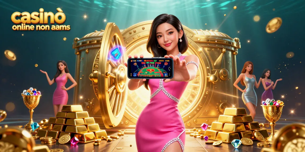 Scena coinvolgente che mostra l'emozione dei casinò online non AAMS con una donna asiatica elegante che gioca a giochi con croupier dal vivo.