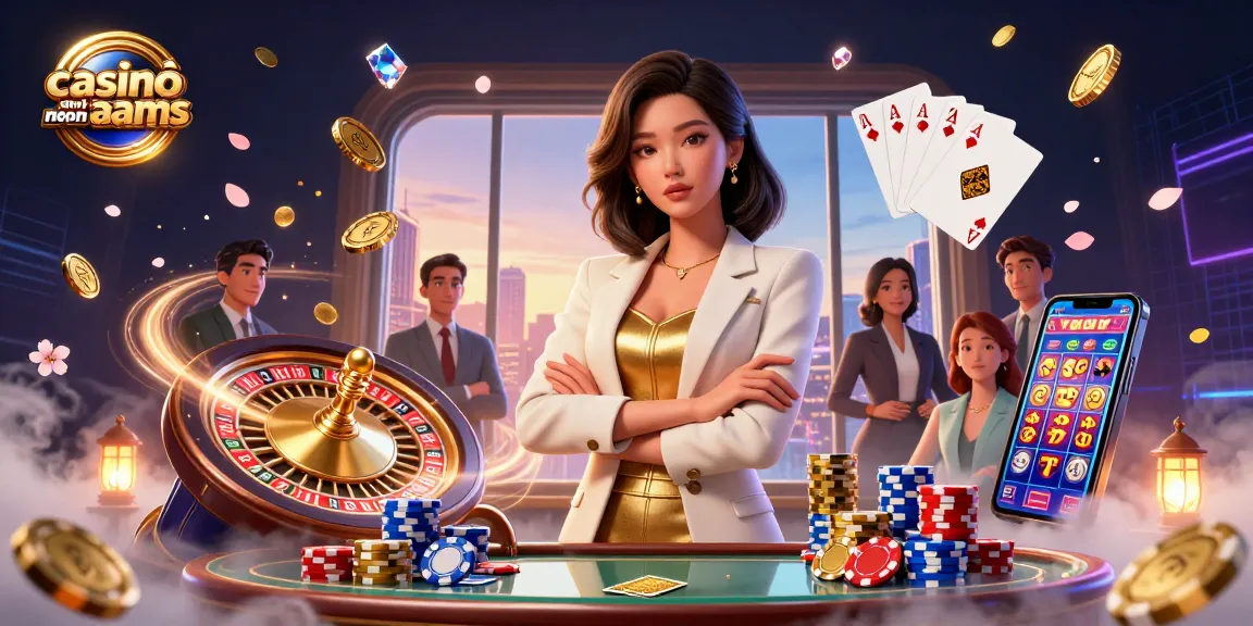 Monete d'oro e gemme che cadono circondano una donna glamour che rappresenta i casinò online non AAMS, ambientata in un'atmosfera di casinò vibrante.