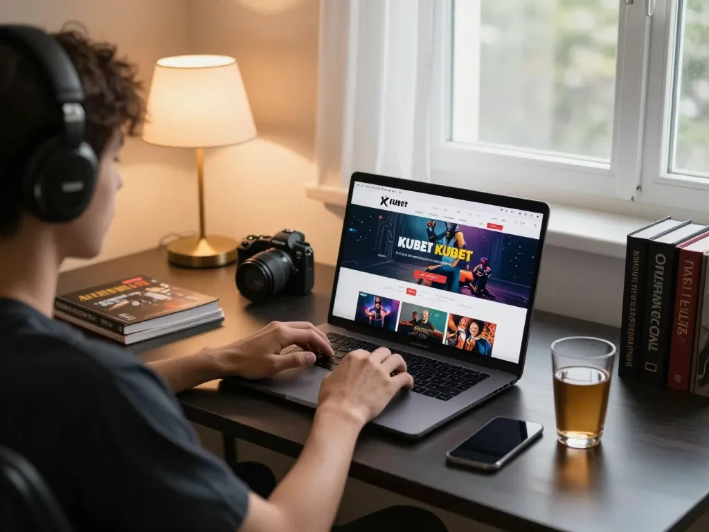 Player engages in thrilling kubet online gaming at stylish home desk, emphasizing strategic gameplay.