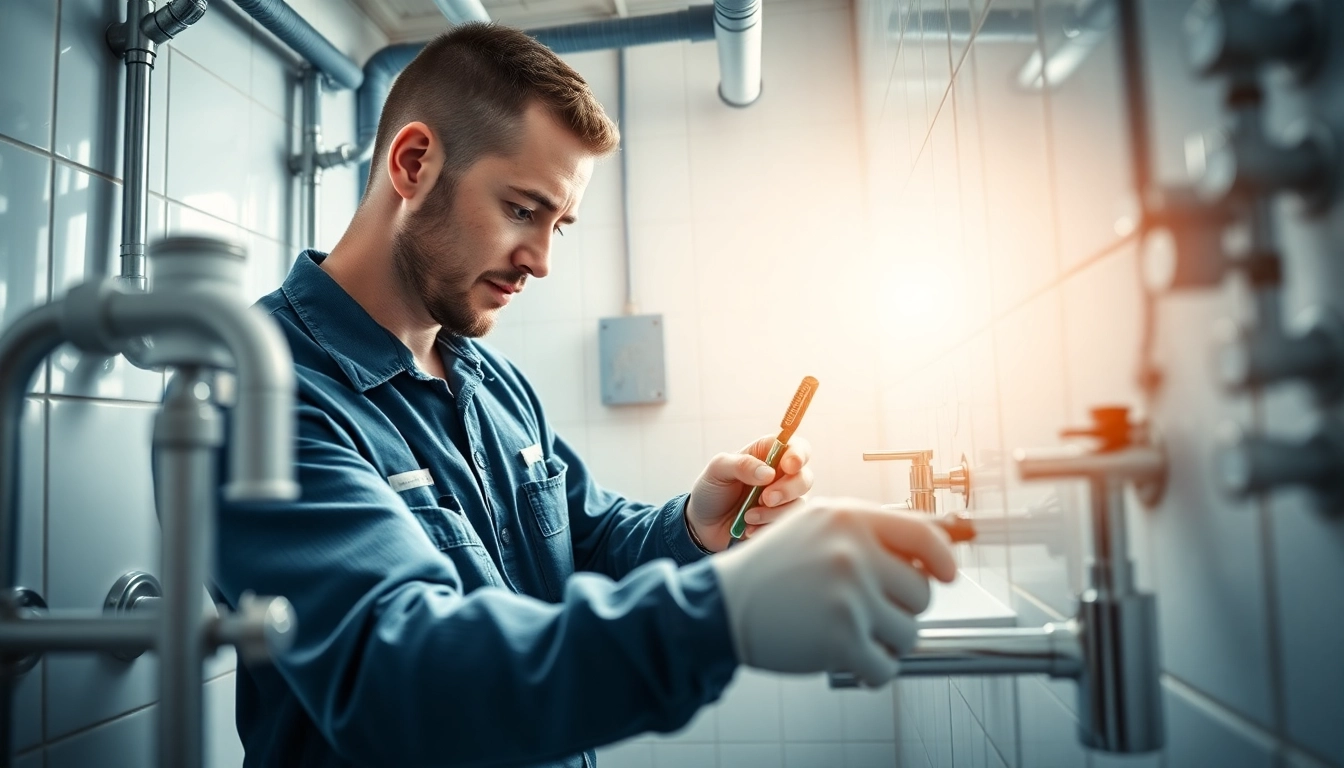 Die sonni sanitär GmbH präsentiert einen modernen Installateur, der hochwertige Armaturen montiert.
